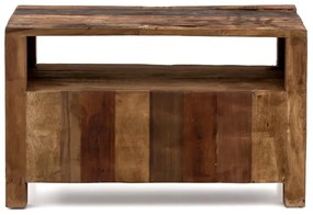 furniture-nabytek.cz - Masívny TV stolík Madurai z recyklovaného dreva, hnedý, neupravený – 90×40×55 cm