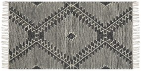 Bavlnený koberec 80 x 150 cm čierna/biela ARBAA Beliani