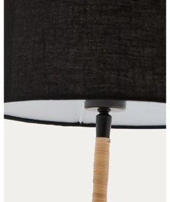 Čierna stolová lampa s textilným tienidlom (výška 45 cm) Pina – Kave Home