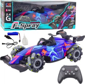 LEAN Toys Diaľkovo ovládané pretekárske auto RC 1:10 so svetlami, zvukmi a vodnou parou, modré