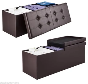 InternetovaZahrada Úložný box so sklopným vekom hnedá - 115x38x38cm