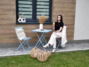 CH Modrá skladacia balkonová sada nábytku Wanda