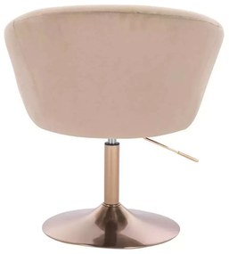LuxuryForm DESIGN Stolička VENICE VELUR na zlatom tanieri - latte