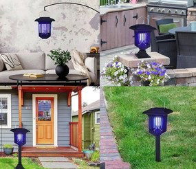 Bluegarden Bluegarden, LED solárna lampa proti hmyzu 15x15x27 cm J-22, čierna, OGR-02107