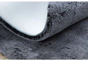 Okrúhly prateľný koberec LAPIN shaggy, protišmykový , čierna / slonová kosť Veľkosť: kruh 160 cm