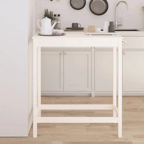 Barový stolík biely 100x50x110 cm borovicový masív 833266
