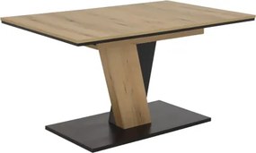 Rozkladací jedálenský stôl Lucy 140x90 cm, dub evoke/čierny%