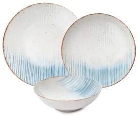 24-dielna jedálenská súprava, biela/modrá, porcelán