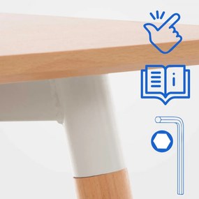 Stôl drevený Viborg 80 natura - v75 x 80 x 80 cm