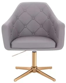 LuxuryForm DESIGN Kreslo ANDORA na zlatom kríži - šedé