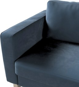 Poťah na sedačku Karlstad (nerozkladací, 3-miestny, krátky) farba produktu modrá látka lesklá, zamatová