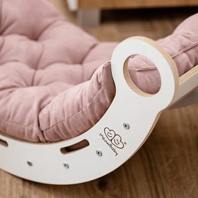 Biela hojdačka z borovicového dreva 39x75x38 cm Montessori – Meowbaby