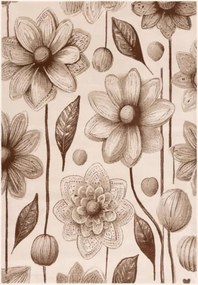 Koberec FD Lida Daisies tmavobéžový