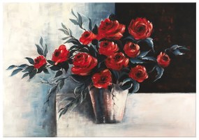 Gario Ručne maľovaný obraz Ruže vo váze Rozmery: 120 x 80 cm