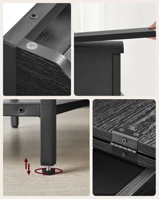 Odkladací stolík Vasagle Laurin s USB portami čierny