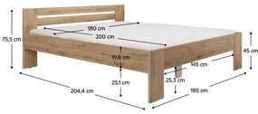 Manželská posteľ 180x200 cm Boyard (dub artisan). Vlastná spoľahlivá doprava až k Vám domov. 1119509