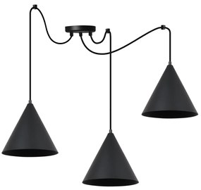 Závesné svietidlo Soho Spider, 3x čierne kovové tienidlo, (fi 25cm)