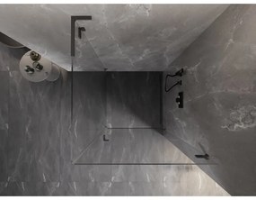 Mexen Lunar-B L, 1-krídlový sprchový kút, pravý, 80 x 80 cm, 8mm číre sklo, grafitový profil, 832L-080-080-95-00-P