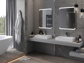 Mexen Nida, LED kúpeľňové zrkadlo s podsvietením 60x80 cm, 6000K, ochrana proti zahmlievaniu, 9806-060-080-611-00
