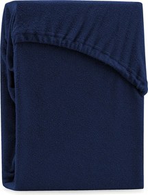 Tmavomodrá napínacia froté plachta 140x200 cm Ruby – Restilo
