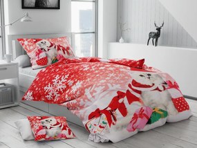 Bavlnené obliečky Vianočná mačička + obliečka na vankúšik 40x50 cm zadarmo