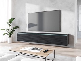 TV stolík/skrinka Dlone 180 MDF, Farby: čierny grafit / dub wotan, Osvetlenie: bez osvetlenia