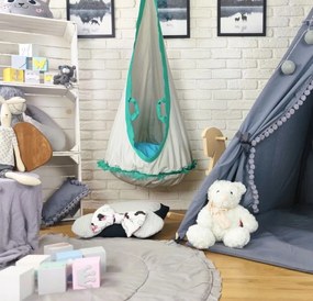 Závesný vak LILI - mätový / sivý