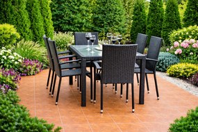 JEDÁLENSKÝ ZÁHRADNÝ SET BOLSENA 6 x STOLIČKA + STÔL ČIERNY