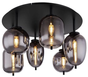 Globo 15345-6D - Prisadený luster BLACKY 6xE14/40W/230V čierna