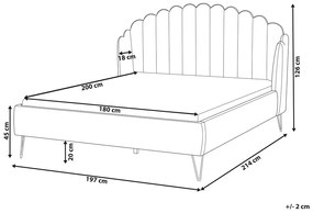 Manželská posteľ 180 cm Alise (béžový zamat) (s roštom). Vlastná spoľahlivá doprava až k Vám domov. 1077502