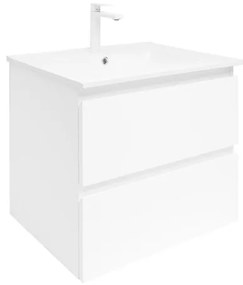 Kúpeľňová skrinka s keramickým umývadlom SAT B-Way 59x50x45 cm biely lesk BWAY260WU4B2, 1 ks