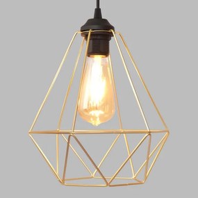 Luster na lanku KARO 2xE27/15W/230V zlatá/čierna