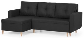 Rozkládací rohová sedací souprava DORIS Černá