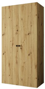 Šatníková skriňa 100 cm Parna 1 (dub artisan + čierna). Akcia -21%. Vlastná spoľahlivá doprava až k Vám domov. 1125855