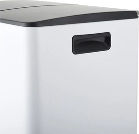 Matne biely oceľový odpadkový kôš 2x20 l na triedený odpad/nášľapný Aliya – Spirella