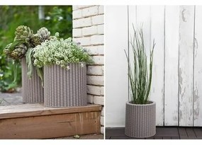 Keter Obal na kvetináč Cylinder Planter S béžová, 7 l, 28 x 28 x 28,3 cm
