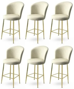 Sada barových stoličiek Alte Cream and Gold, 6 ks