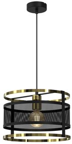Luster na lanku RIM 1xE27/60W/230V čierna/zlatá