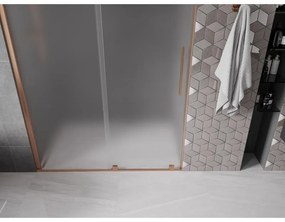 Mexen Velar, posuvné sprchové dvere do otvoru 150 cm, 8mm sklo námraza, medená matná, 871-150-000-31-65