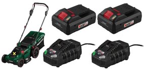 Parkside®  Aku kosačka na trávu Prma 40-Li D2 + Smart akumulátor 20 V/4Ah Paps 204 A1, 2 kusy + Nabíjačka 20 V/4,5 A, 2 kusy  (800010671)