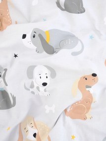 Bavlnené obliečky Renforcé do postieľky - Psíci sivé