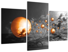 Obraz oranžových abstraktných gulí (90x60 cm)