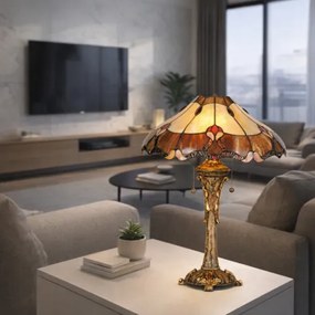Rustikálna lampa Tiffany štýl stolová UNIQUE Ø 40*53 CM