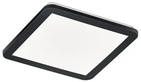 Štvorcové stropné svietidlo čierne 30 cm vrátane LED 3-stupňové stmievateľné IP44 - Lope