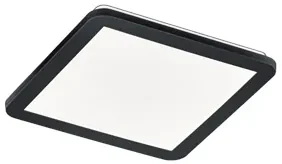 Štvorcové stropné svietidlo čierne 30 cm vrátane LED 3-stupňové stmievateľné IP44 - Lope