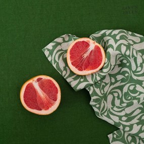 Ľanová utierka 45x65 cm Evergreen Damask – Linen Tales
