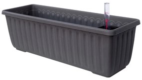 Antracitovosivý samozavlažovací kvetináč Plastia SIesta, dĺžka 80 cm