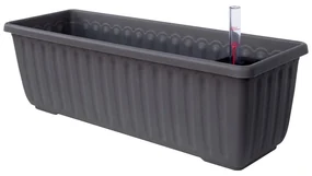 Antracitovosivý samozavlažovací kvetináč Plastia SIesta, dĺžka 80 cm