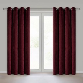 ZÁVES NA KRÚŽKOCH VANI 140X250 CM BORDOVÁ