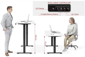 Elektrický PC stolík Motiva 120 (biela + čierna). Akcia -21%. Vlastná spoľahlivá doprava až k Vám domov. 1124891